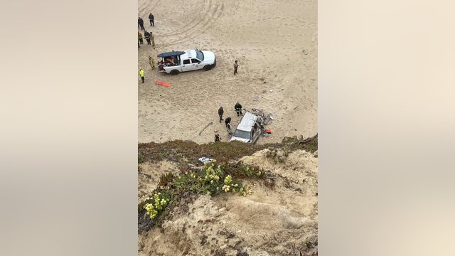 Driver dead after vehicle plunges over cliff, lands on Pescadero State Beach