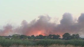 Brush fire breaks out on East Bay island