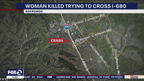 Pedestrian killed crossing I-680 in San Ramon