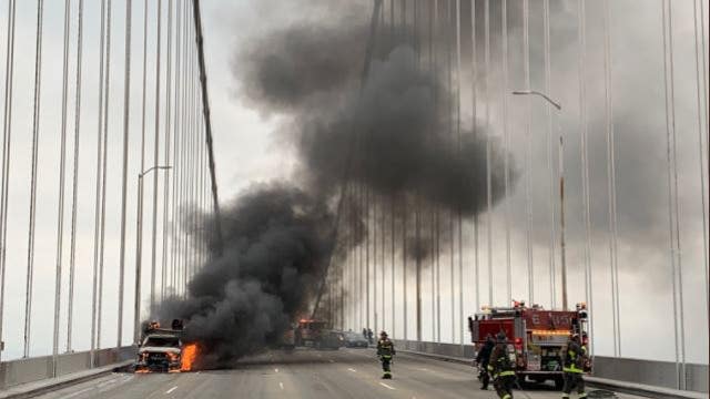 Truck on fire brings Bay Bridge traffic to a standstill