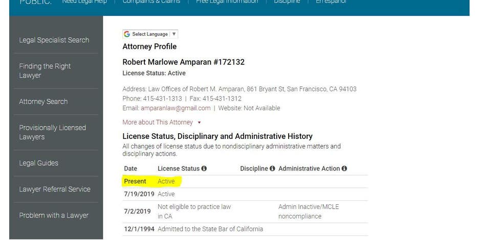 the state bar of california license lookup