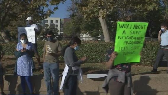 Protest flares over new location for San Jose parking site for homeless community