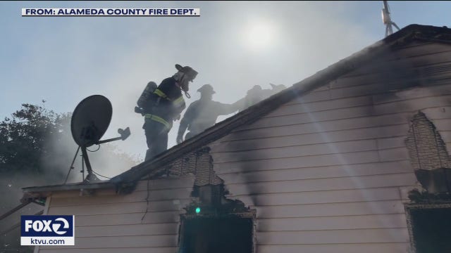 Ammunition goes off as firefighters battle blaze at San Leandro home