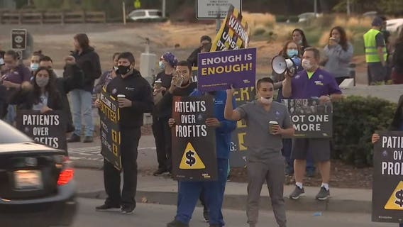 Health care workers strike in Antioch over short staffing, labor