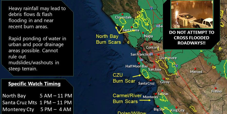 Flash Flood Watch issued for parts of Bay Area starting Sunday