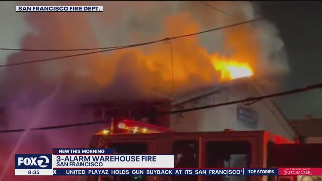 3-alarm San Francisco warehouse fire contained