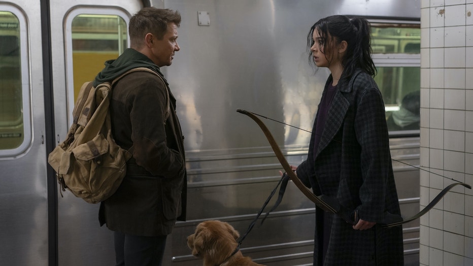 Jeremy Renner and Hailee Steinfeld in "Hawkeye."