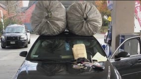 Bulging bags atop car lead to stolen recyclables, weapon and drugs: police