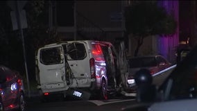 Dead body found inside burned van in Oakland