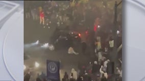 Video shows car hitting crowd during downtown Oakland sideshow