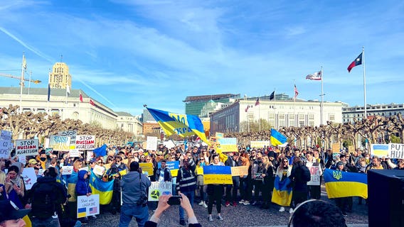 Shockwaves and disbelief: Bay Area protests Russian invasion of Ukraine