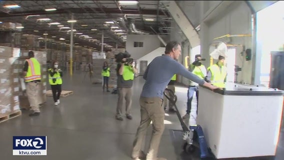 Gov. Newsom packs state's surplus emergency supplies to ship to Ukraine