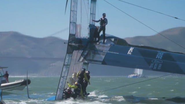 US team capsizes catamaran in San Francisco Bay ahead of $1 million race