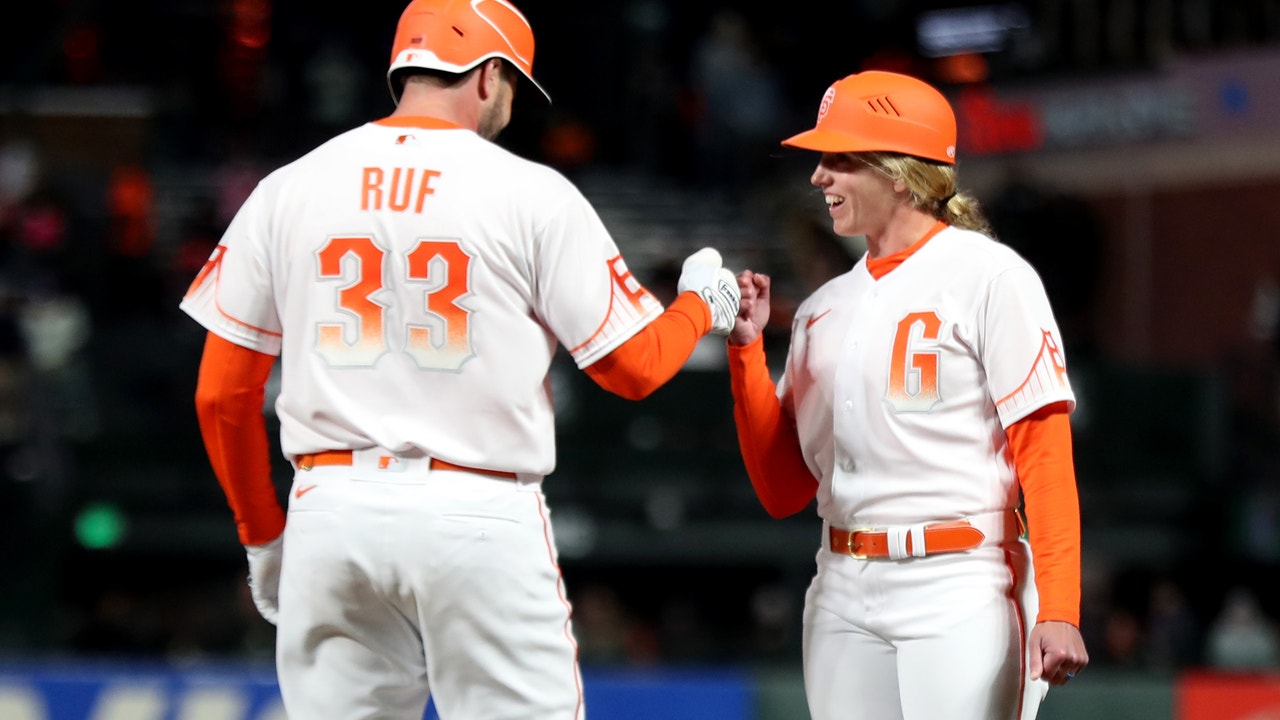 Assistant coach Alyssa Nakken interviews for Giants manager