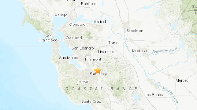 Earthquake near San Jose registers 2.5