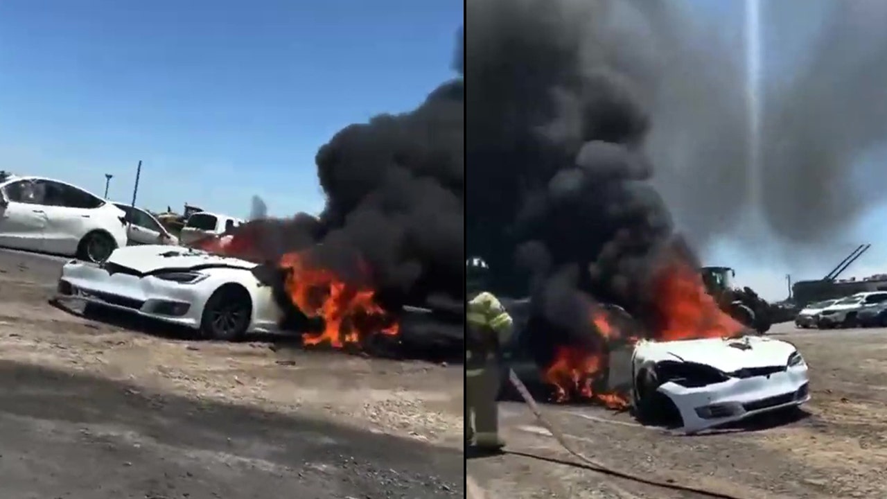 SACRAMENTO, Calif. -  Sacramento fire crews used about 4,500 gallons of water to fully extinguish a Tesla that kept re-igniting and then ended up subm