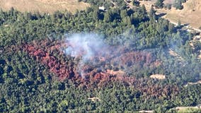 Cal Fire responds to wildfire in rugged terrain west of Gilroy