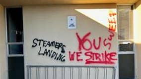 Petaluma City Hall vandalized following removal of homeless Steamer Landing residents