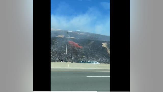 Crews tackle vegetation fire in Hercules; I-80 affected