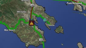 Crash blocks all lanes of SB Highway 101 in Marin County
