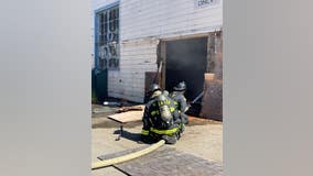 Oakland firefighters providing mutual aid to structure fire on Alameda Point