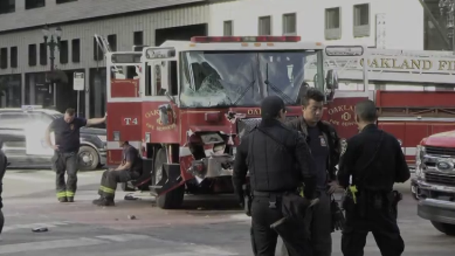 Four firefighters injured after fire engines collide