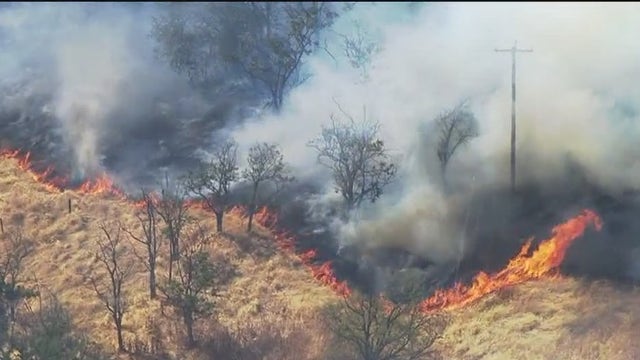 Grass fire in Solano County holding at 115 acres, mostly contained