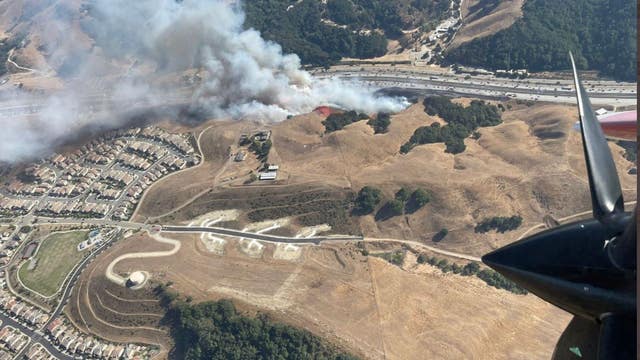 Firefighters respond to fast-spreading vegetation fire near Castro Valley