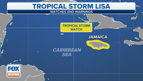Tropical Storm Lisa becomes 12th named storm of 2022 Atlantic hurricane season in Caribbean Sea