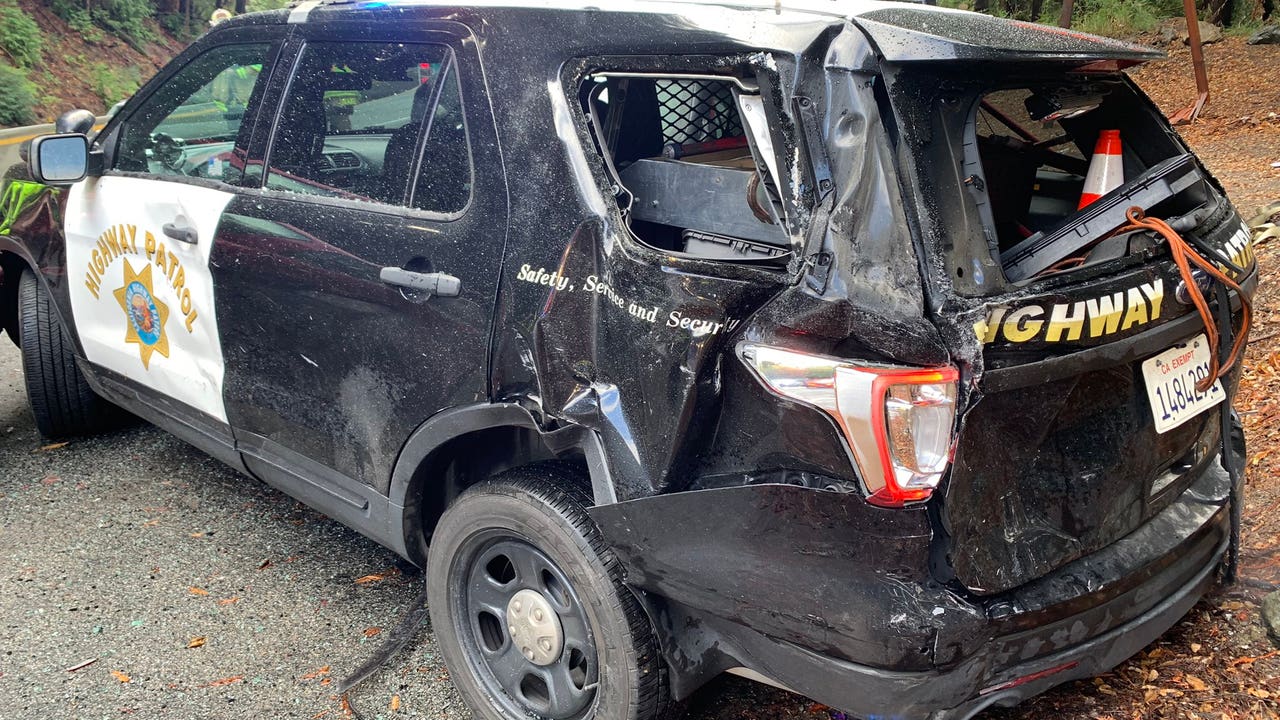 CHP Officer Struck By Vehicle While Clearing A Crash In South Bay   Chp Sr 17 Los Gatos 