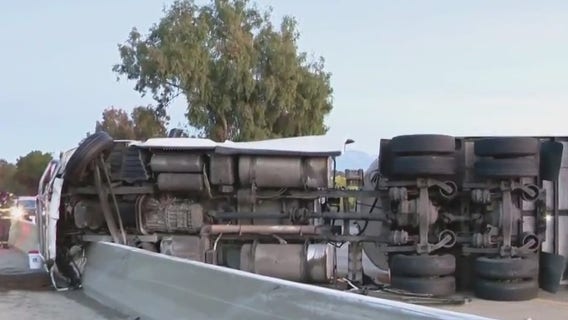 I-680 in Pleasanton reopens after overturned big rig crash