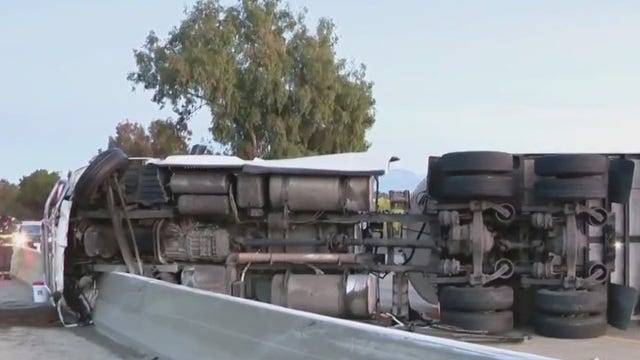 I-680 in Pleasanton reopens after overturned big rig crash
