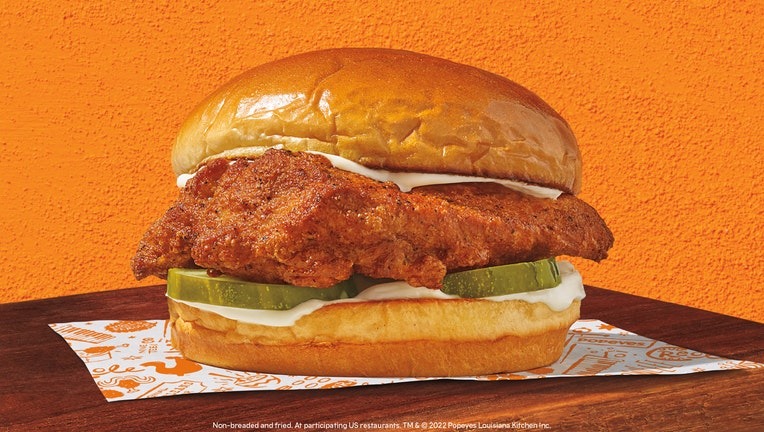 Popeye's Blackened Chicken sandwich