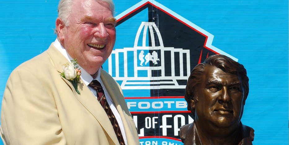 The NFL's John Madden's Thanksgiving day helmet decal on the back