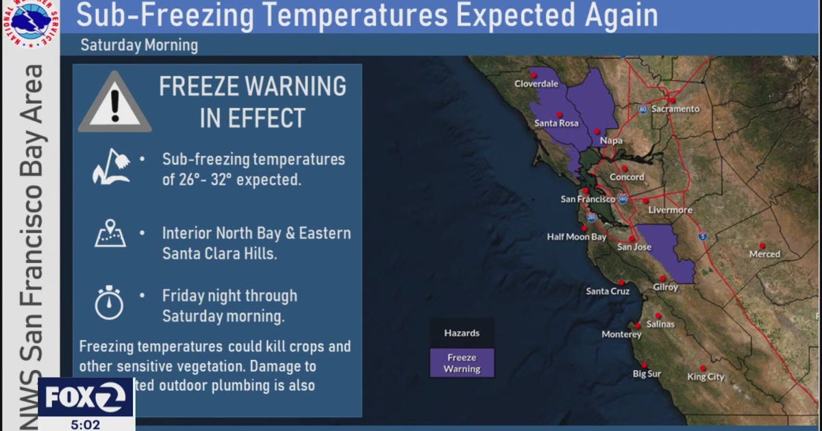 Bay Area freeze warning north and south - cold everywhere else | KTVU FOX 2