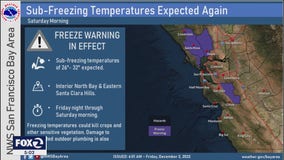 Bay Area freeze warning north and south - cold everywhere else