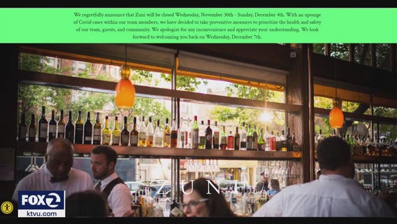 Upsurge in staff COVID cases closes popular San Francisco restaurant