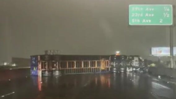 Jackknifed big rig blocks all lanes of I-880 in Oakland, causing traffic nightmare for hours