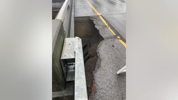 Crews work to repair sinkhole along Highway 12 in Sonoma County