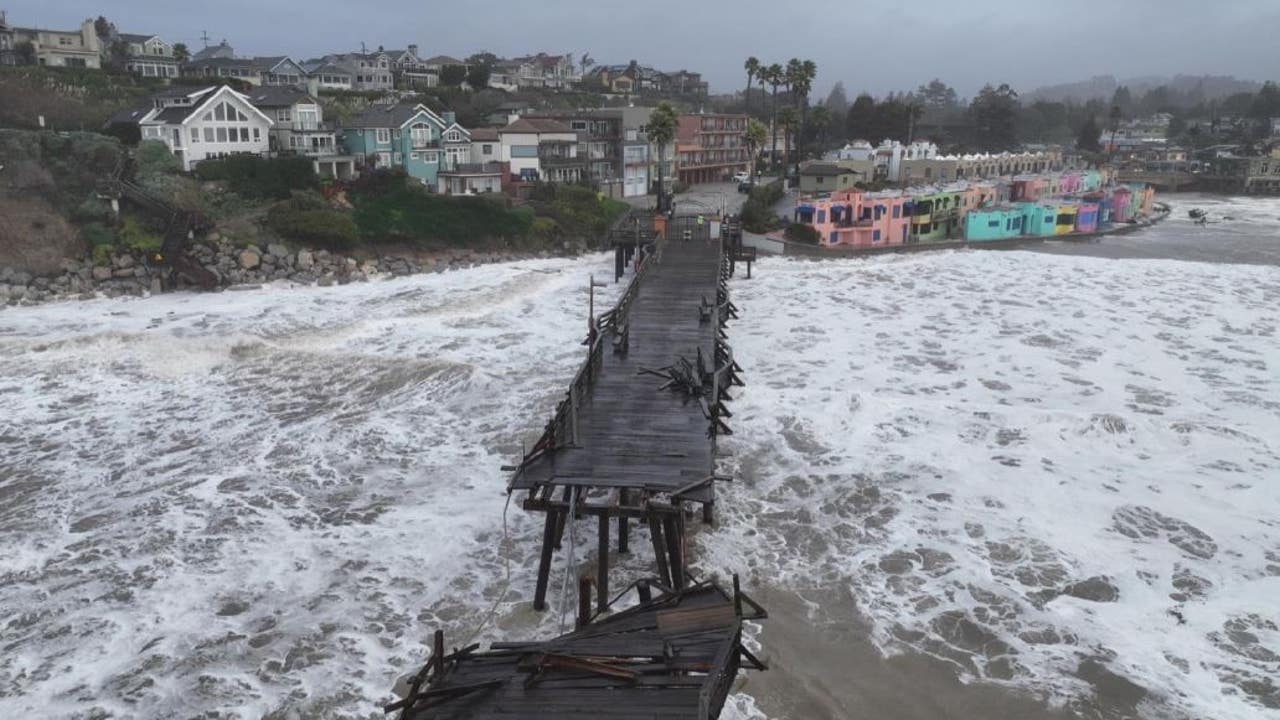 Capitola Seacliff piers in Santa Cruz County torn apart in storm