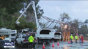 Tower collapses in San Jose after being hit by tree, thousands without power