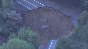 Redwood Road in Castro Valley collapses in storm