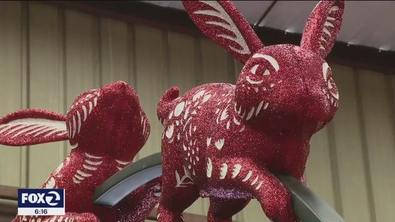 Floats under construction for San Francisco's Lunar New Year celebration