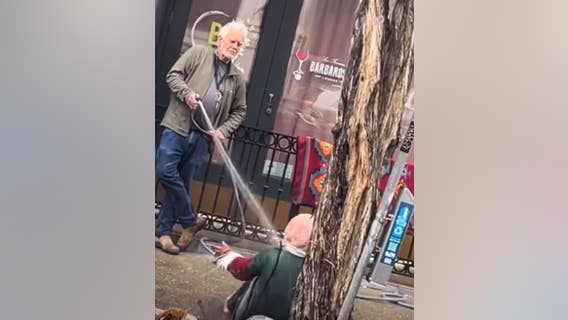 San Francisco police will investigate man seen on video spraying homeless woman with hose