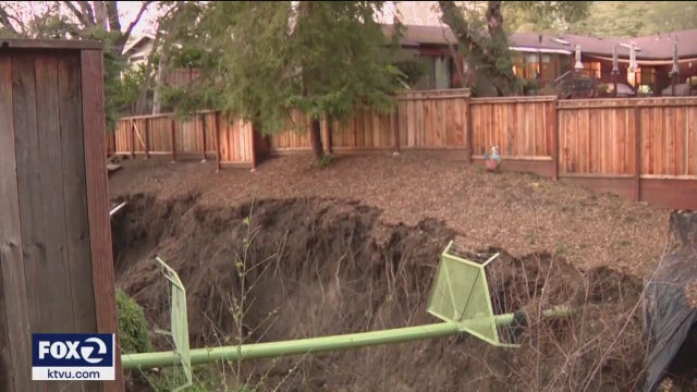Lafayette creek threatens home as backyard washes away