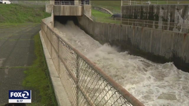U.S. Army Corps of Engineers release water from Lake Mendocino reservoir, many dams spilling over
