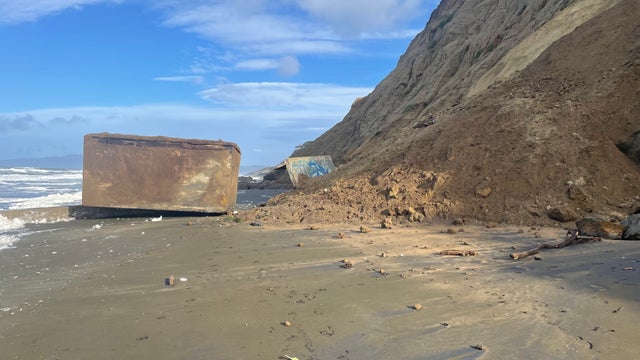 World War II military structure falls on to Bay Area beach