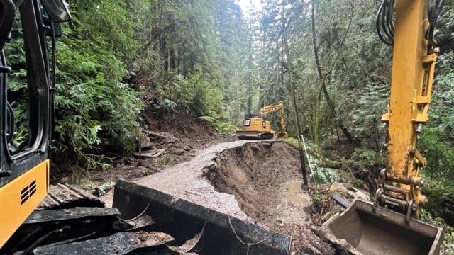 Road's collapse cuts off some Corralitos residents from rest of county