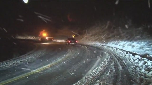 Fresh snow falls in Napa County