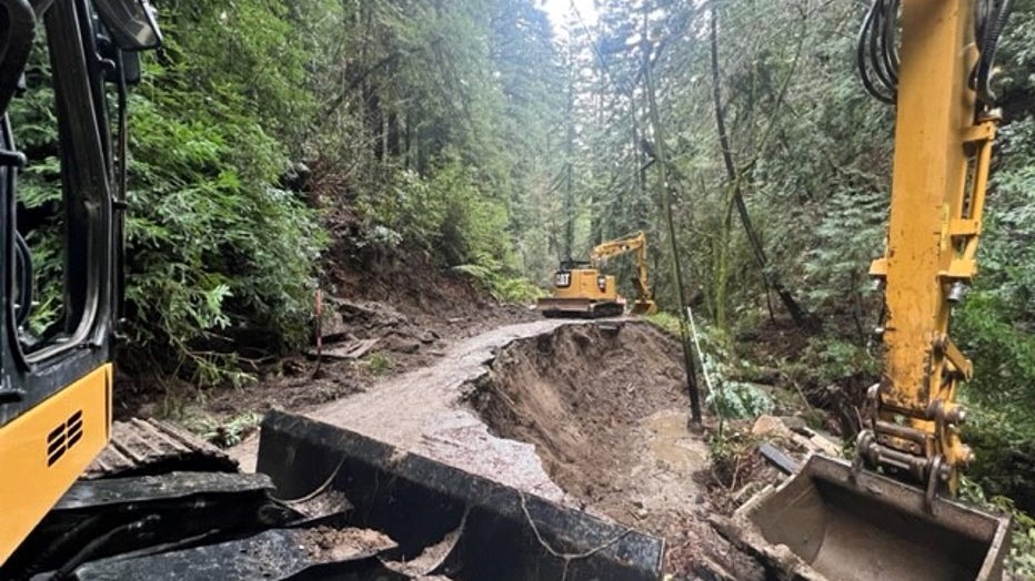 Road s collapse cuts off some Corralitos residents from rest of county